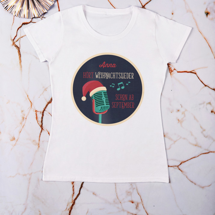 Weihnachtslieder - T-Shirt mit Aufdruck für Damen
